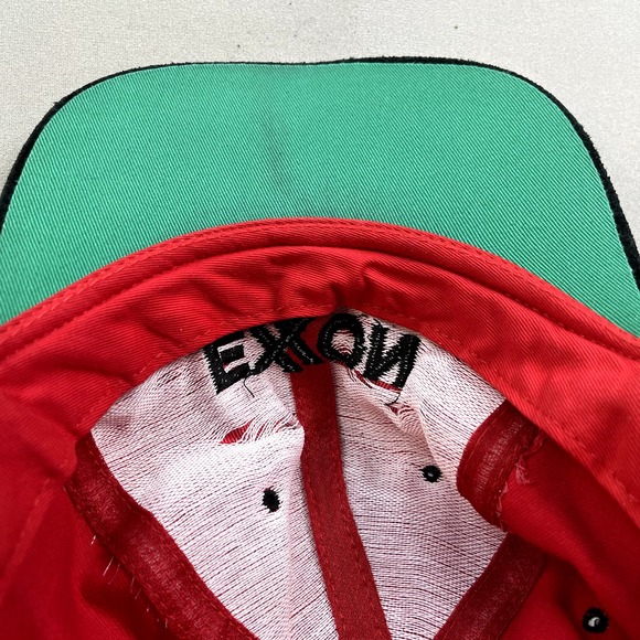 Vintage Exxon Mobil Hat Cap Strapback Red Adjustable Tiger Gas Oil Racing 90s - Picture 6 of 8